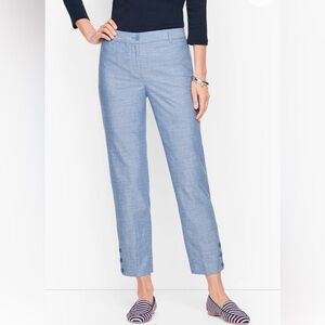 Talbots 8 Chambray Blue Perfect Crop Pants